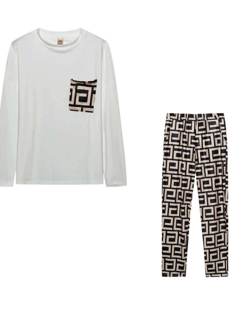 Geometric Print Pants Set