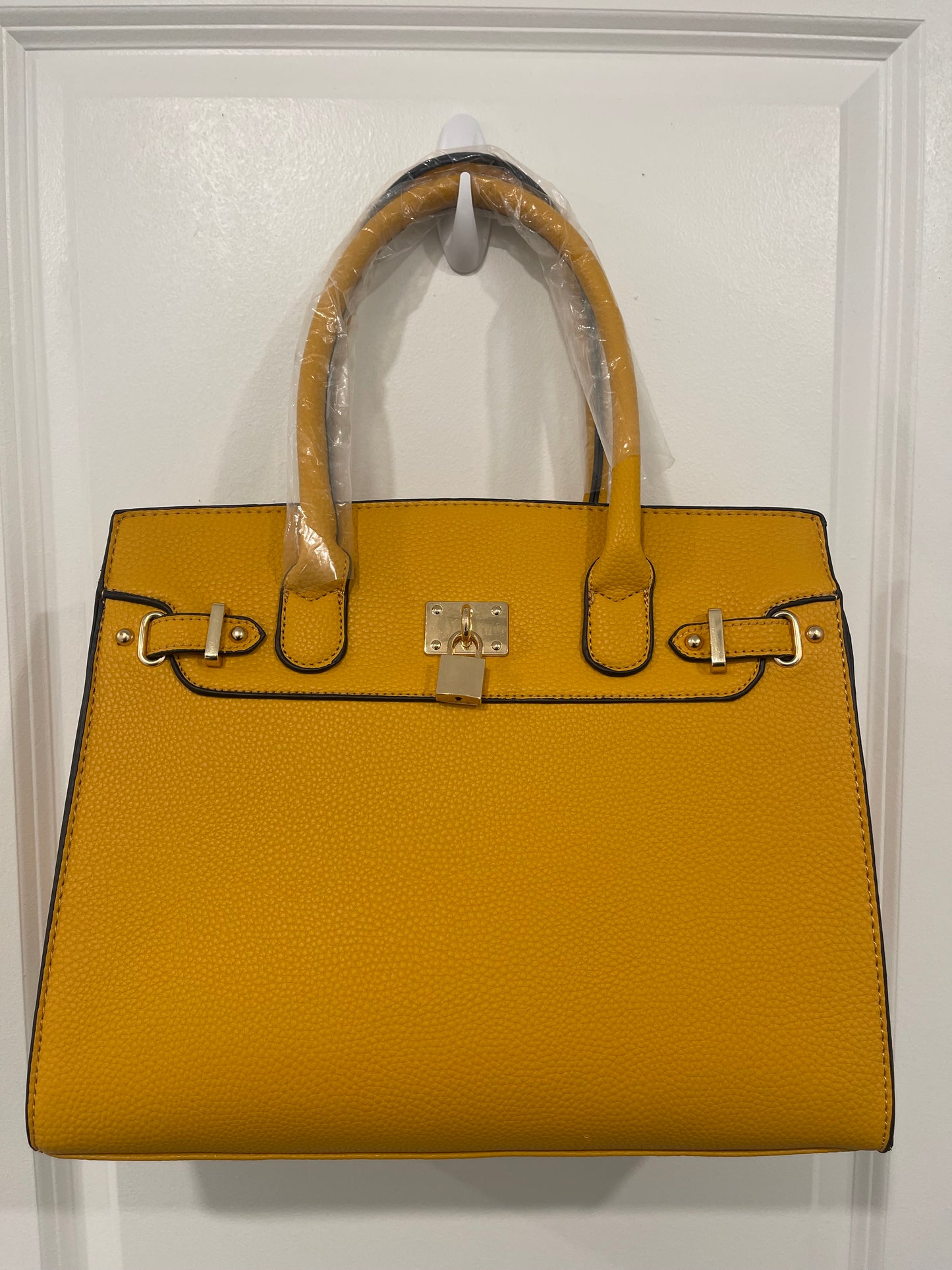 Fancy Yellow Squared Handbag Purse