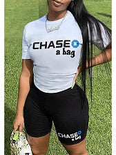 Short Sleeve Crew Neck Top & Shorts Set