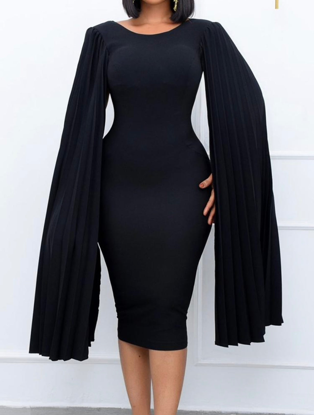 Chic Solid Bodycon Party Wear Dress