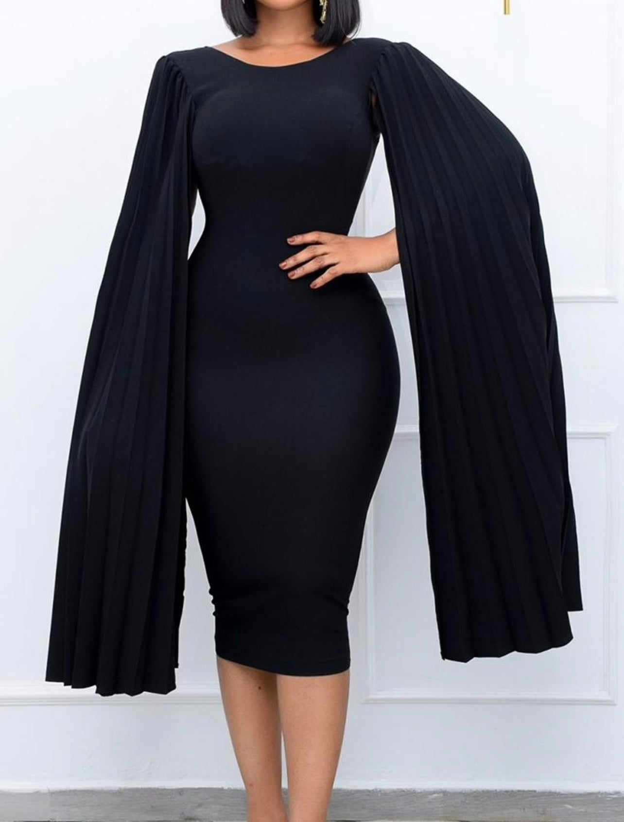 Chic Solid Bodycon Party Wear Dress